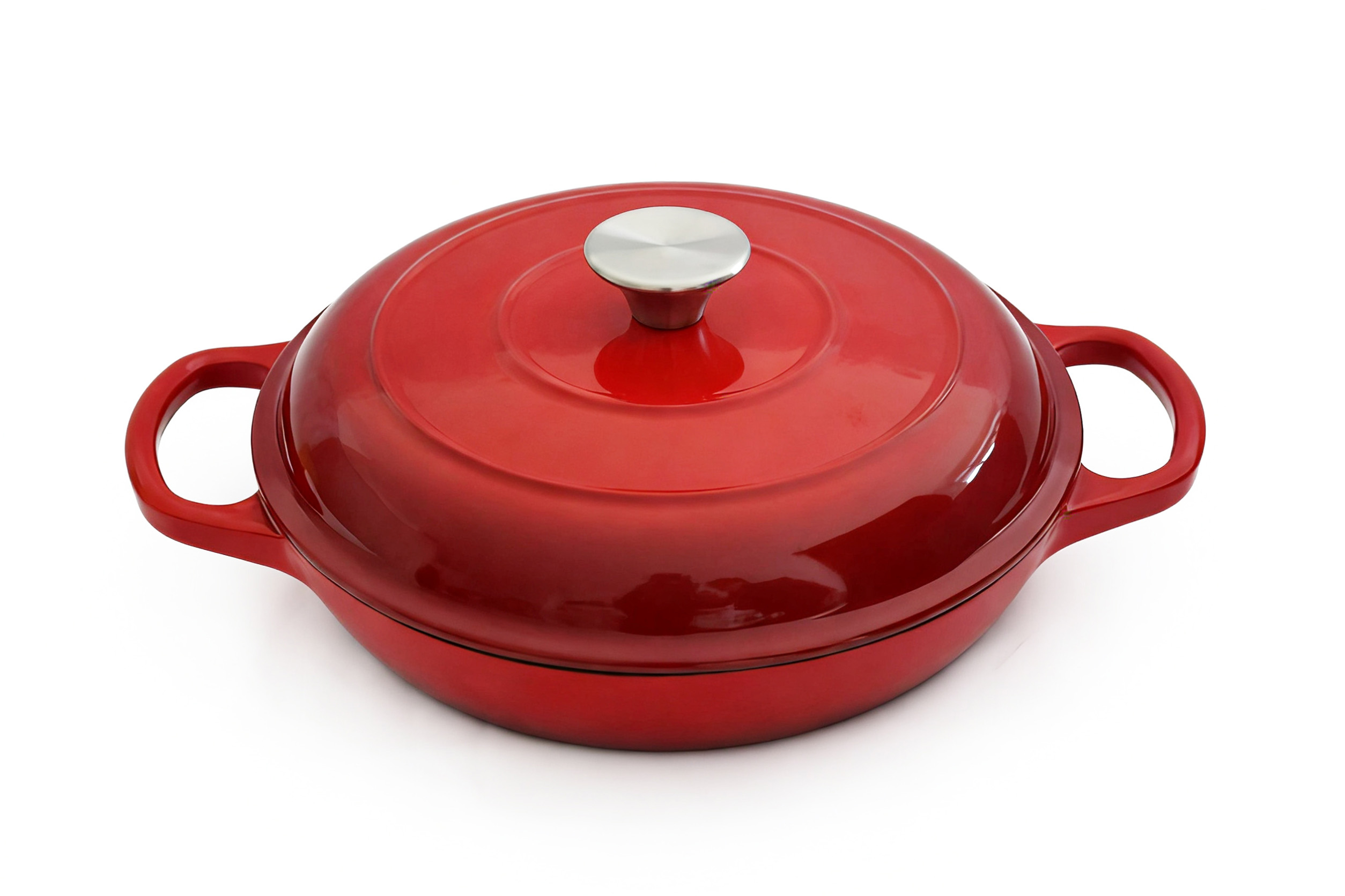 ENAMELED OVAL CAST IRON POT - 26CM